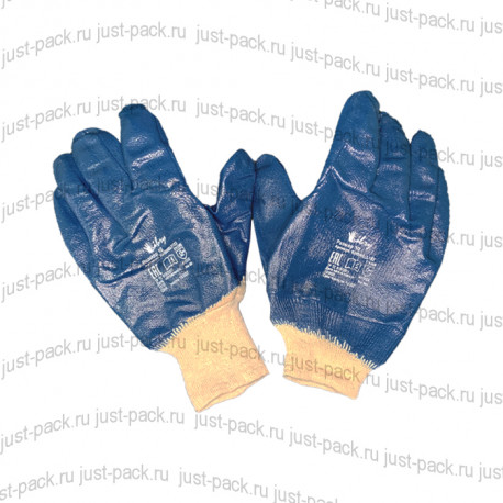 Перчатки х/б с полным нитриловым покрытием, манжет резинка 10 размер в Тюмени